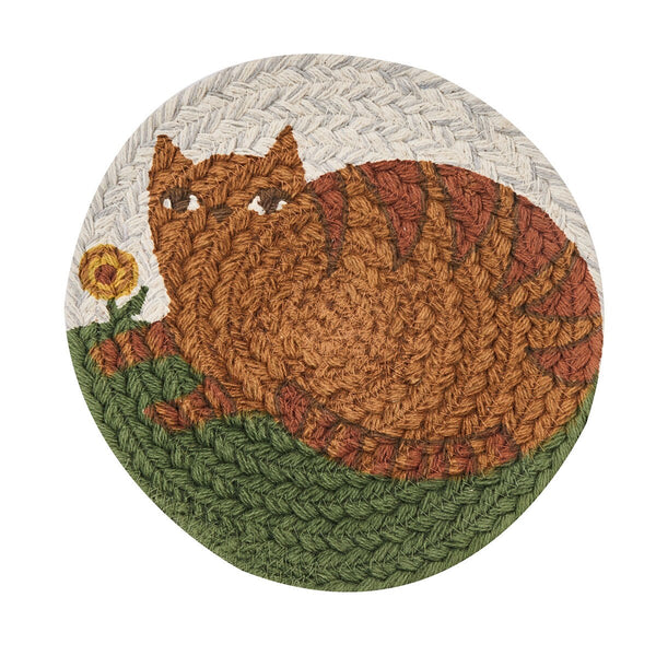 Cheshire Cat Small Braided Trivet Mat