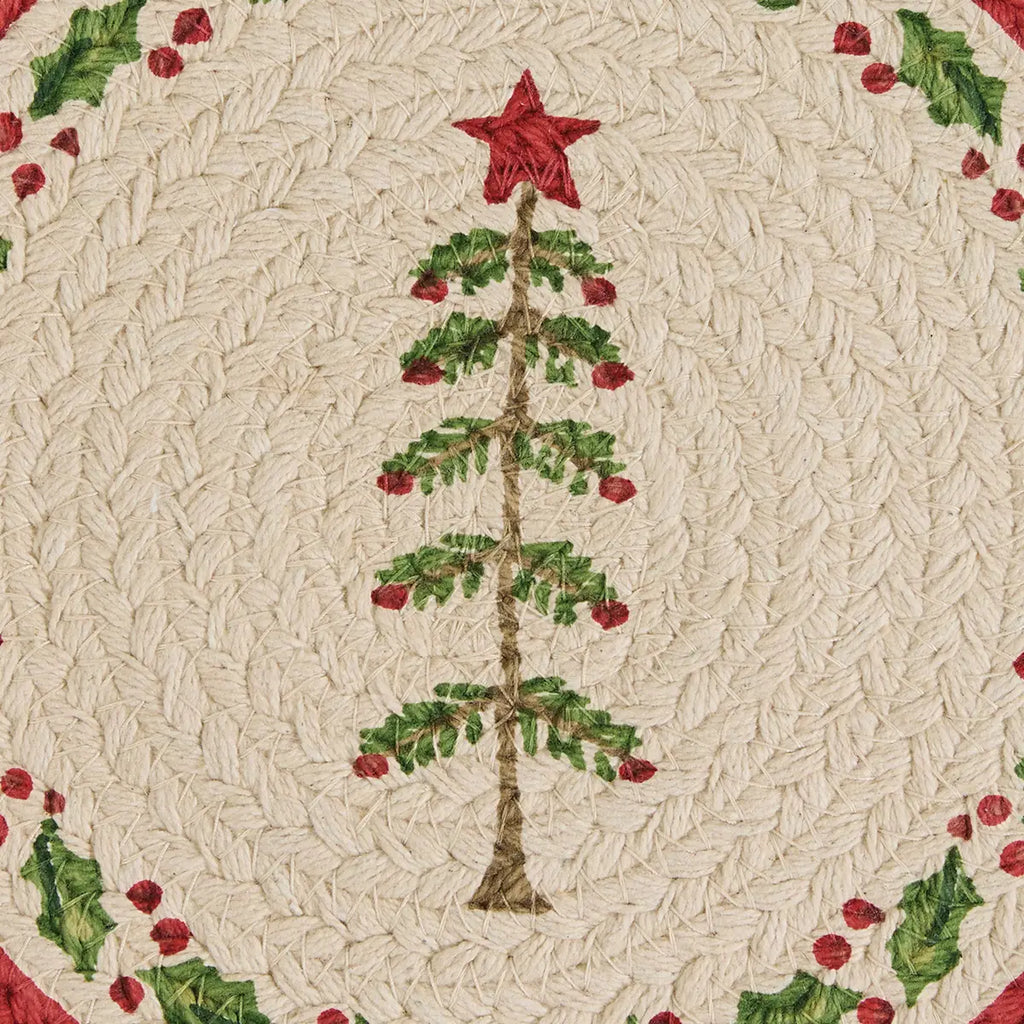 Feather Tree Braided Small Trivet Mat