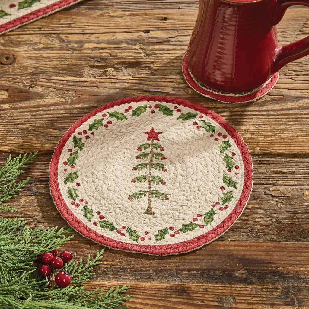 Feather Tree Braided Small Trivet Mat