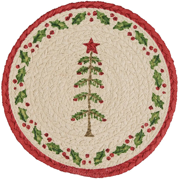 Feather Tree Braided Small Trivet Mat