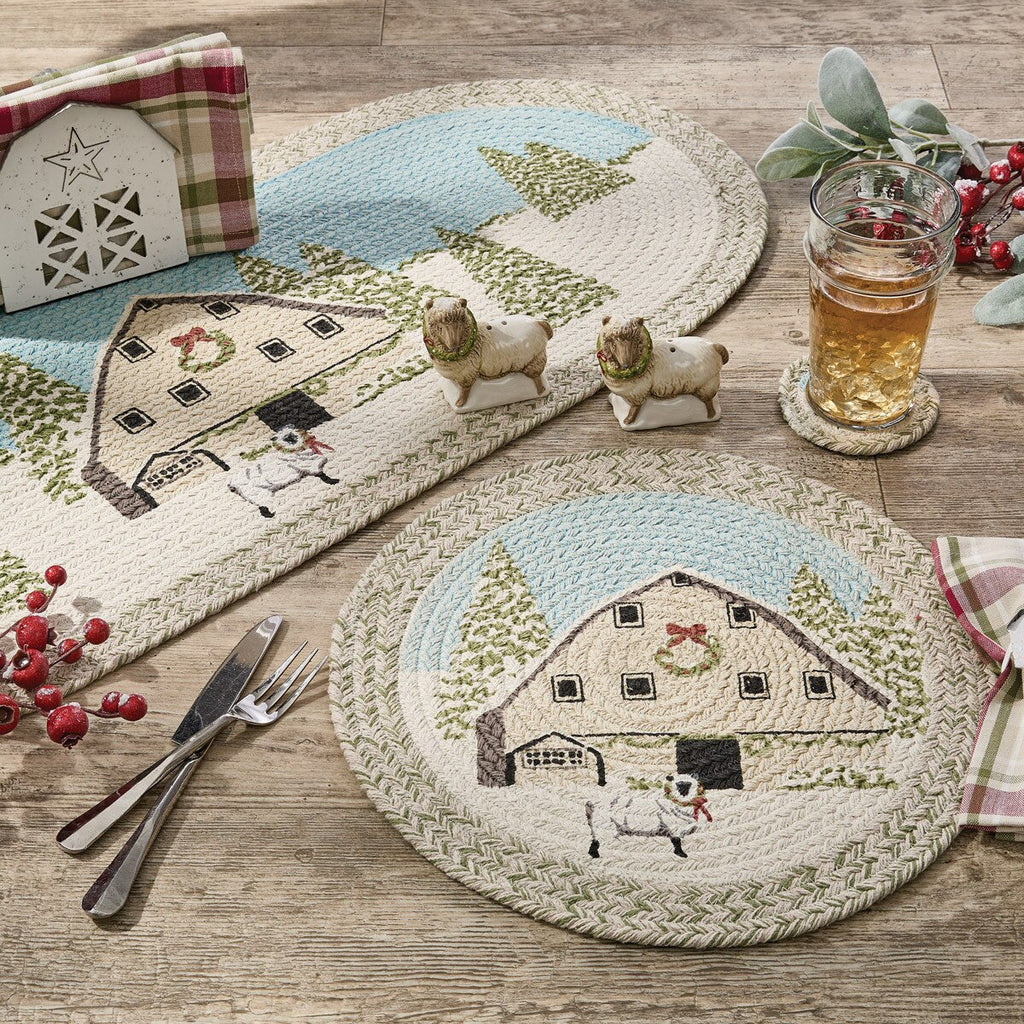 Christmas Barn Braided Table Runner