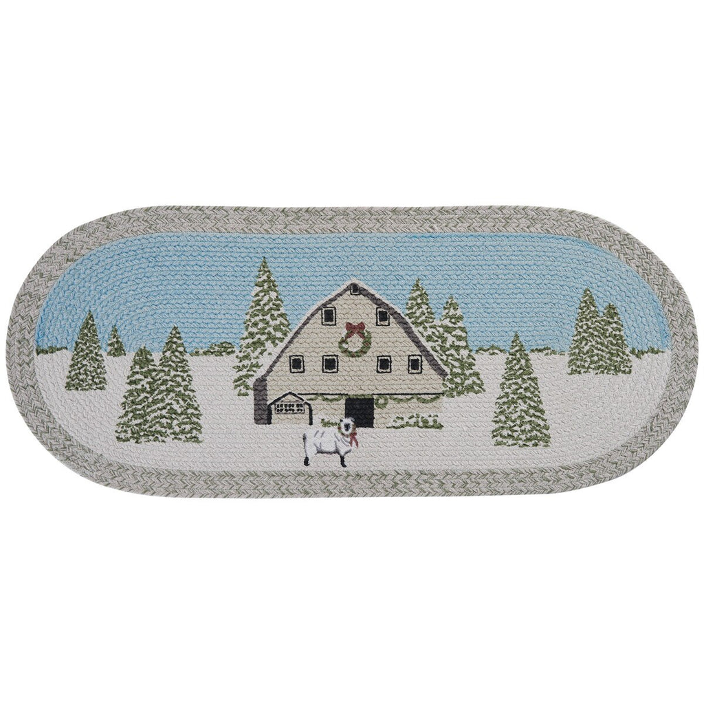 Christmas Barn Braided Table Runner