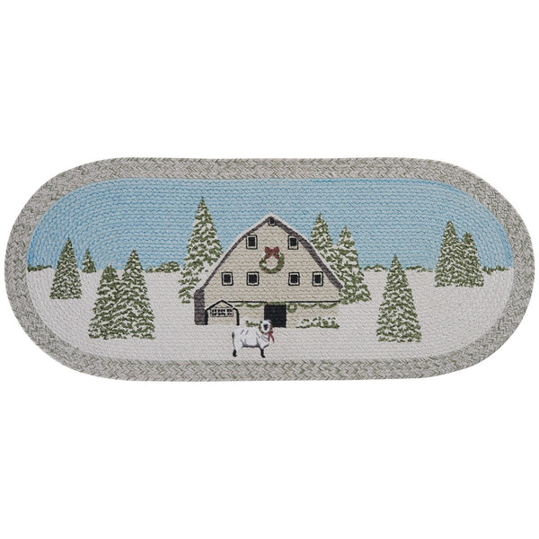 Christmas Barn Braided Table Runner