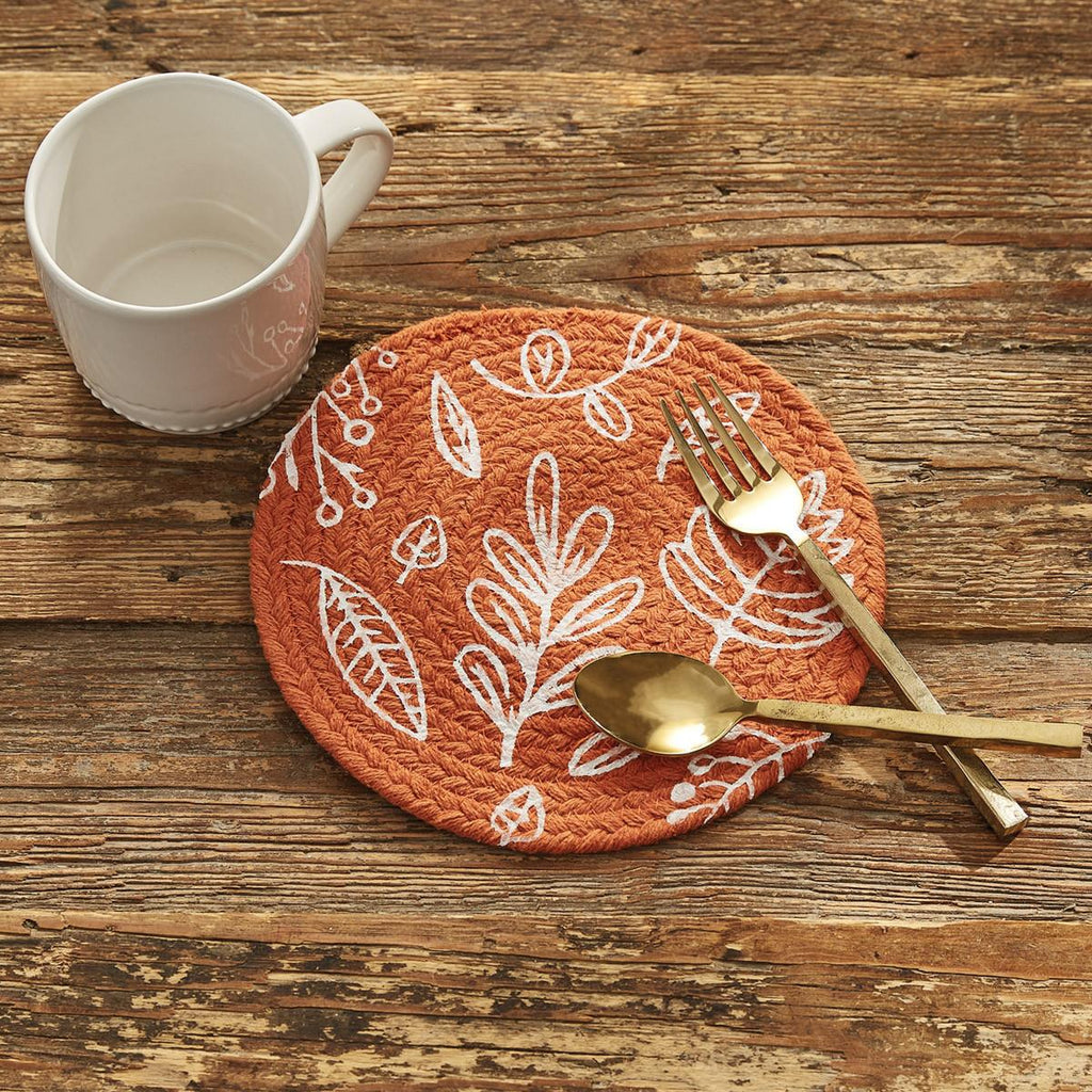 Sienna Leaf Braided Small Trivet Mat