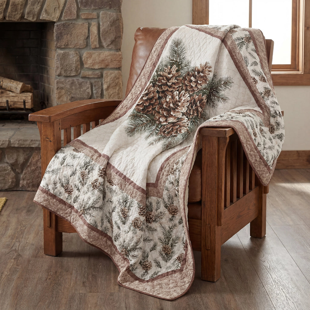 Pine Medallion Throw Quilt