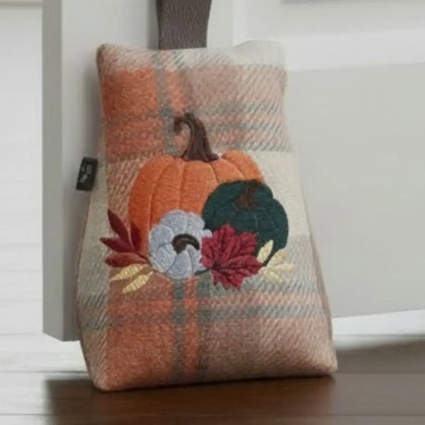Embroidered Pumpkins Door Stop