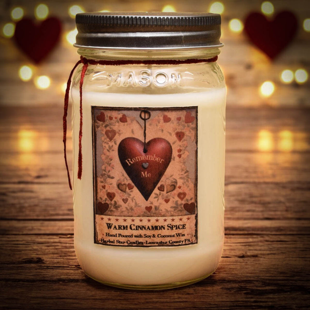 Remember Me Warm Cinnamon Spice Soy Mason Jar Candle