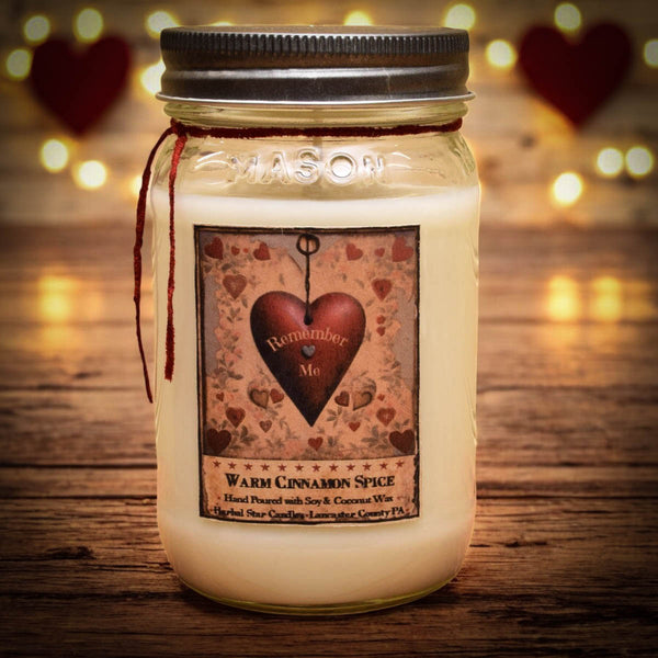 Remember Me Warm Cinnamon Spice Soy Mason Jar Candle