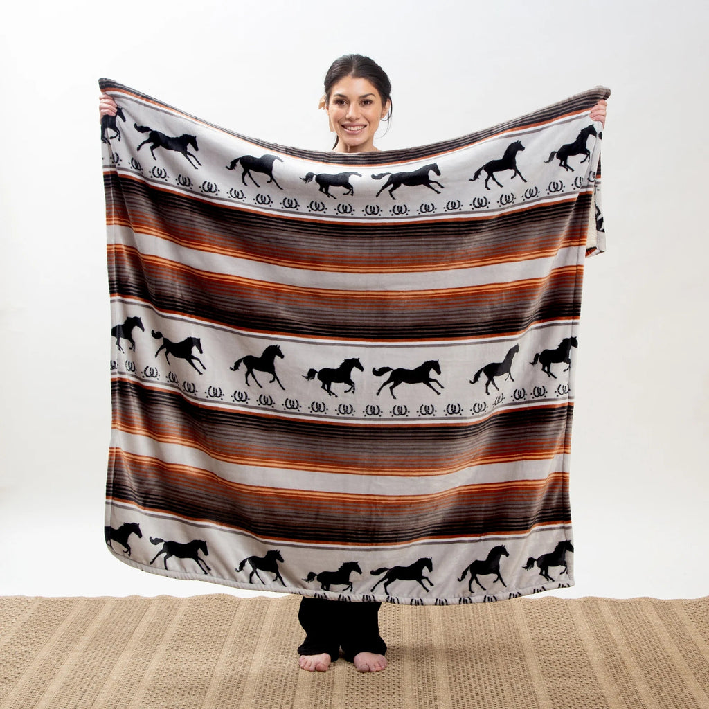 Running on the Range Plush Sherpa Throw - Olde Glory