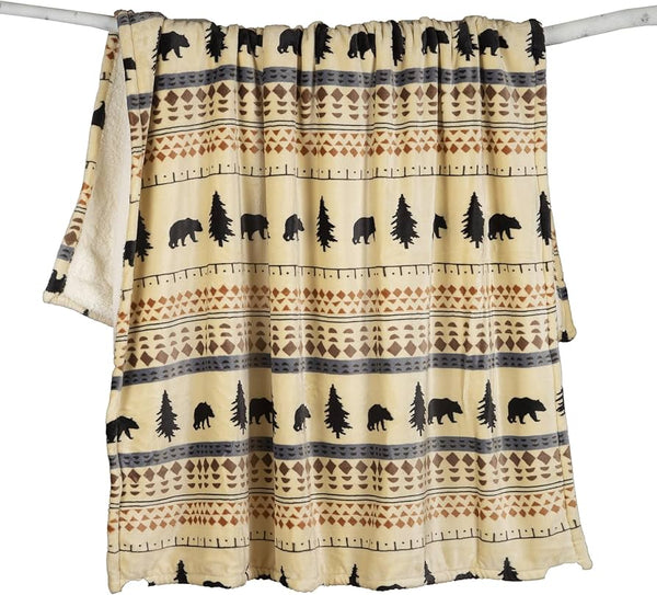 Scandinavian Bear Plush Throw