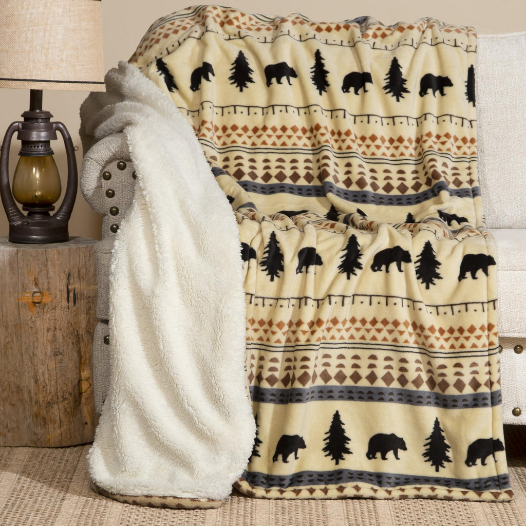 Scandinavian Bear Plush Throw