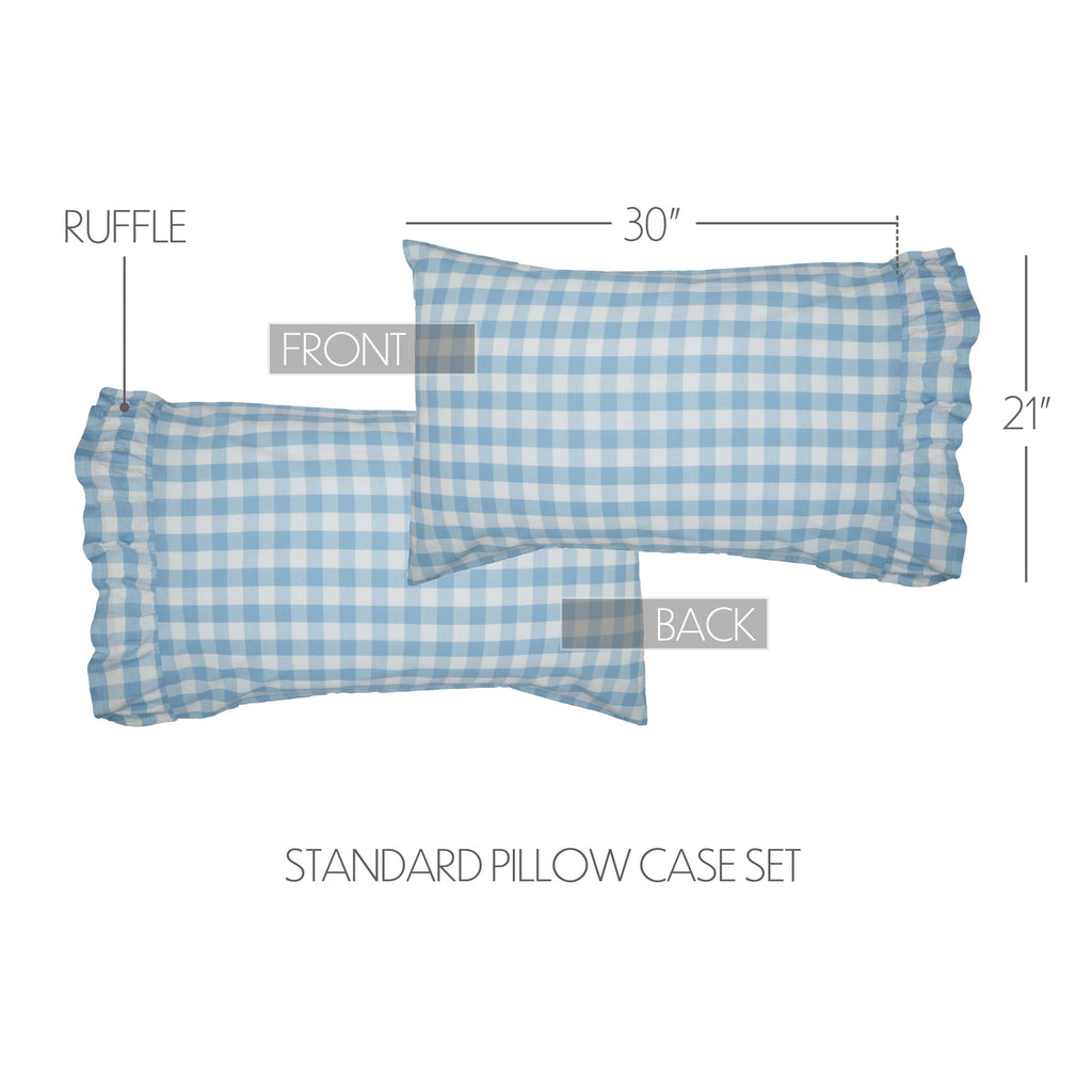 Set of 2 Annie Blue Buffalo Check Pillow Cases - Olde Glory