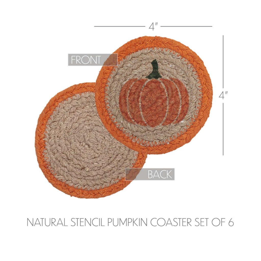 Set of 6 Harvest Blessings Natural Pumpkin Coasters - Olde Glory