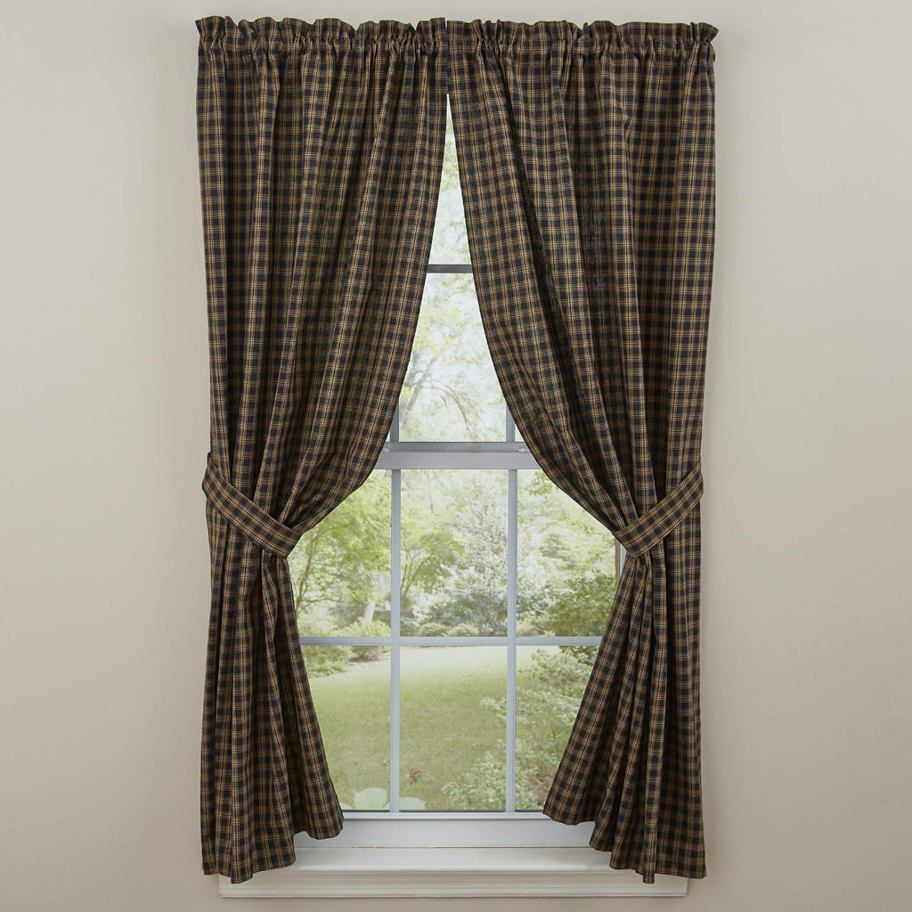 Sturbridge Lined Black Check Curtain Panels
