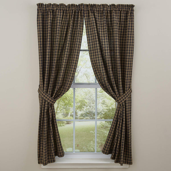 Sturbridge Lined Black Check Curtain Panels