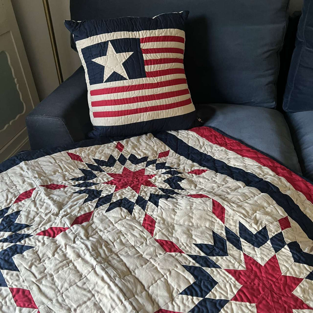 Tea Dyed Independence Day Cushion - Olde Glory