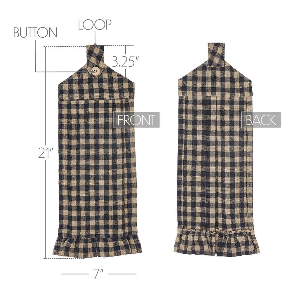 Primitive Black Check Button Loop Towel