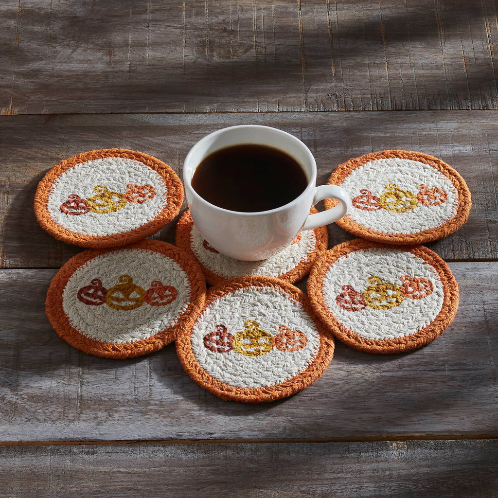 Set of 6 Country Rustic Halloween Coasters