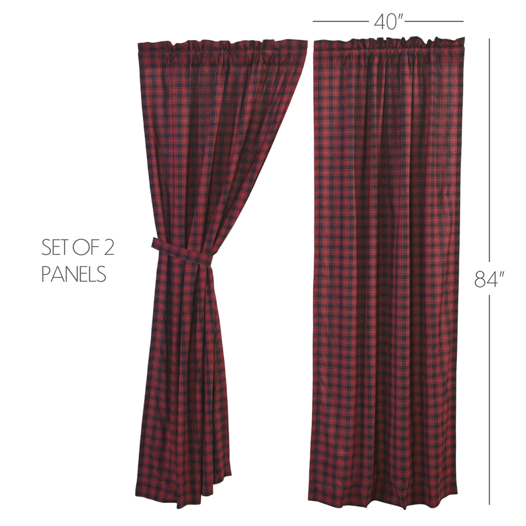 Cumberland Log Cabin Style Lined Curtain Panels