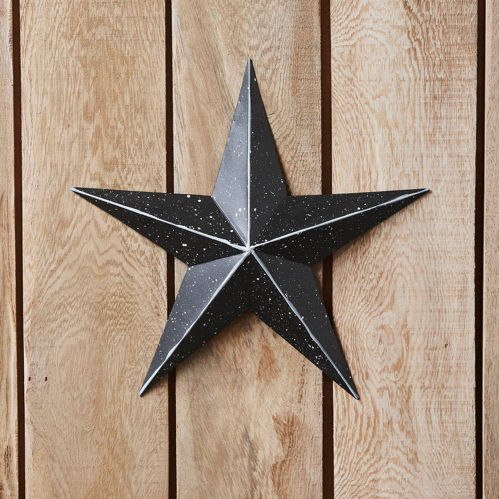 Black Speckled Faceted 12" Barn Star