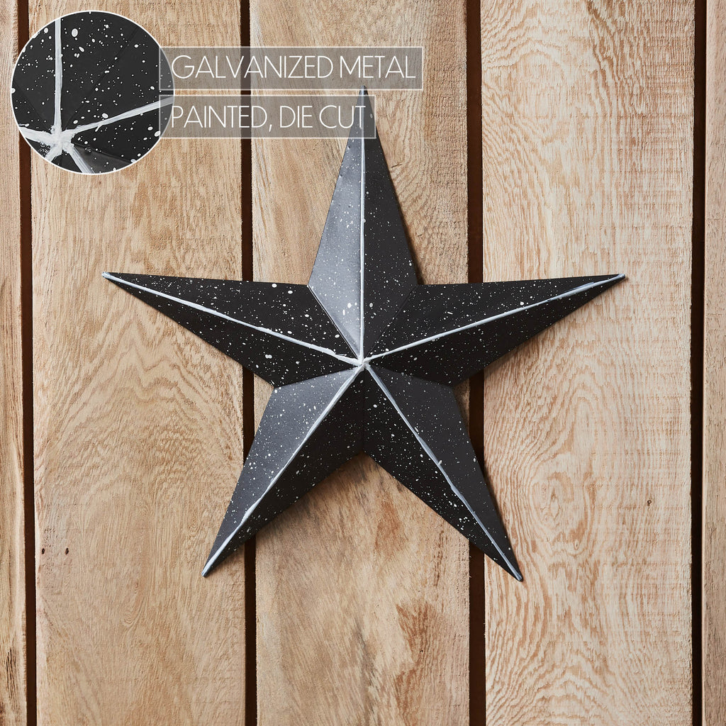 Black Speckled Faceted 12" Barn Star