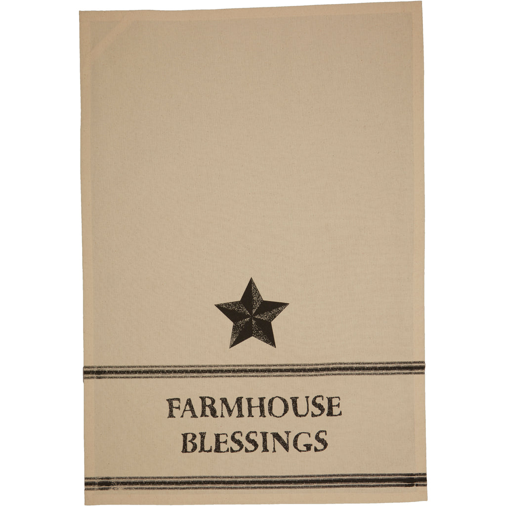 Farmhouse Star Unbleached Muslin Tea Towel Set