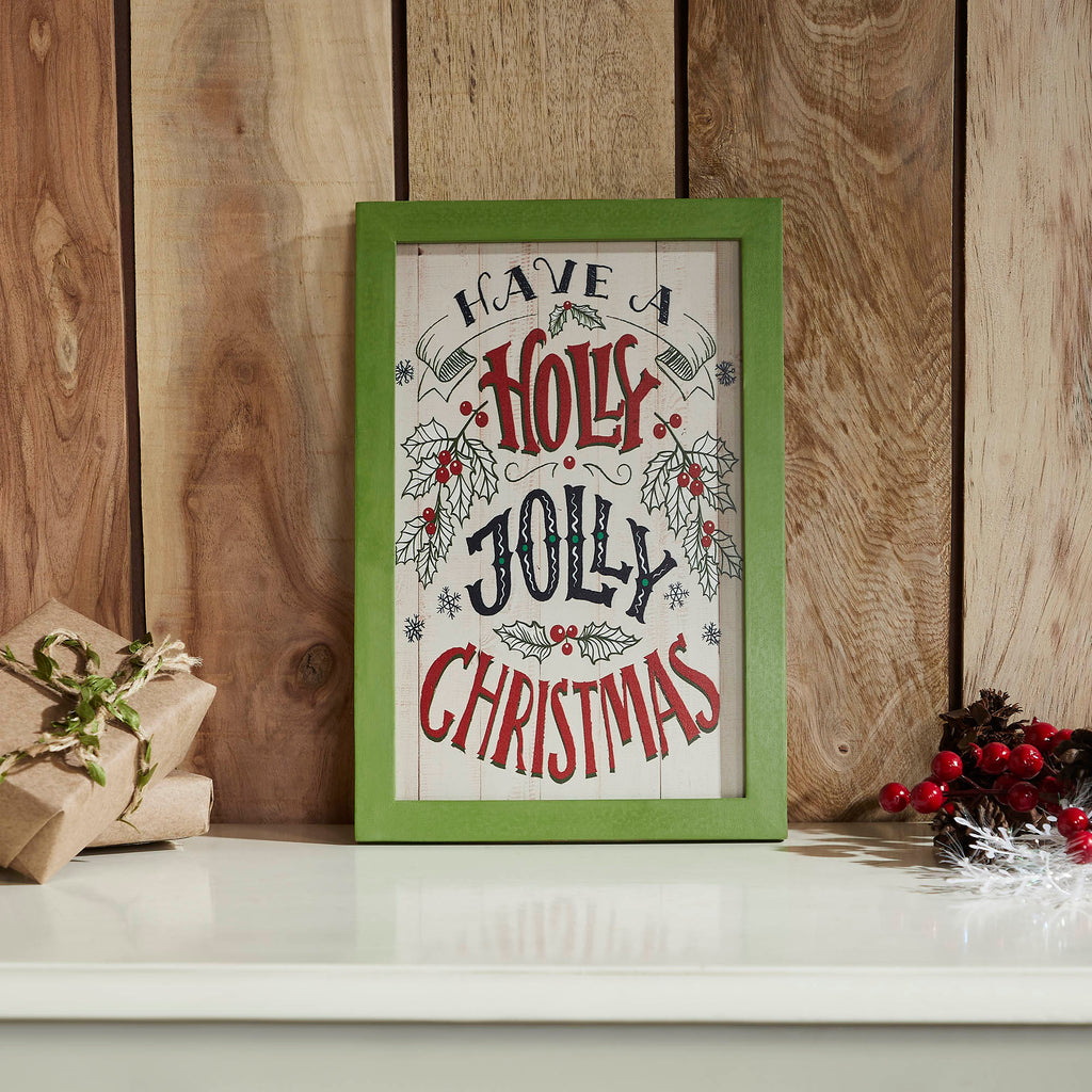Holly Jolly Christmas Frame Sign