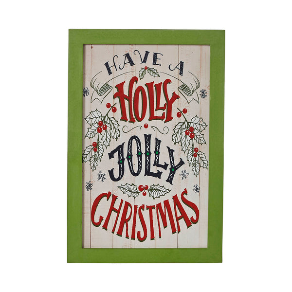 Holly Jolly Christmas Frame Sign