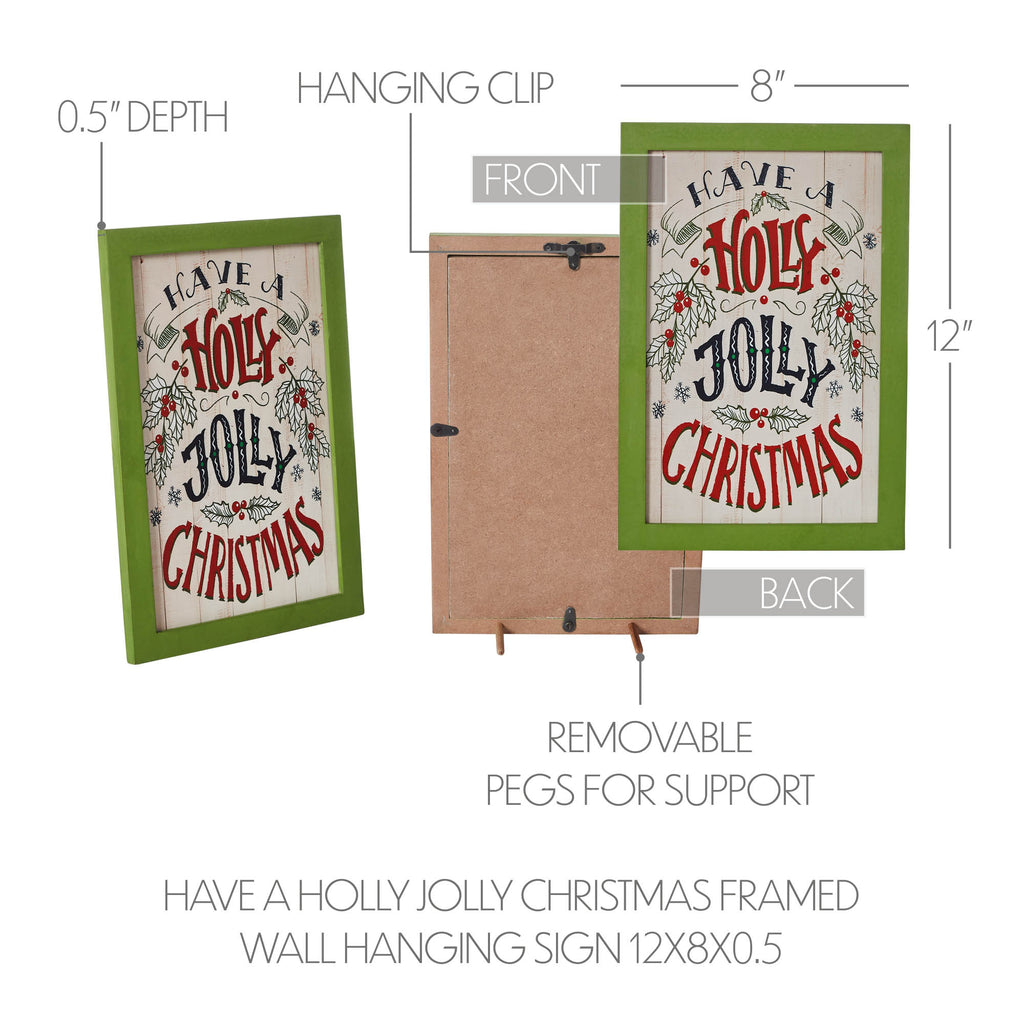 Holly Jolly Christmas Frame Sign