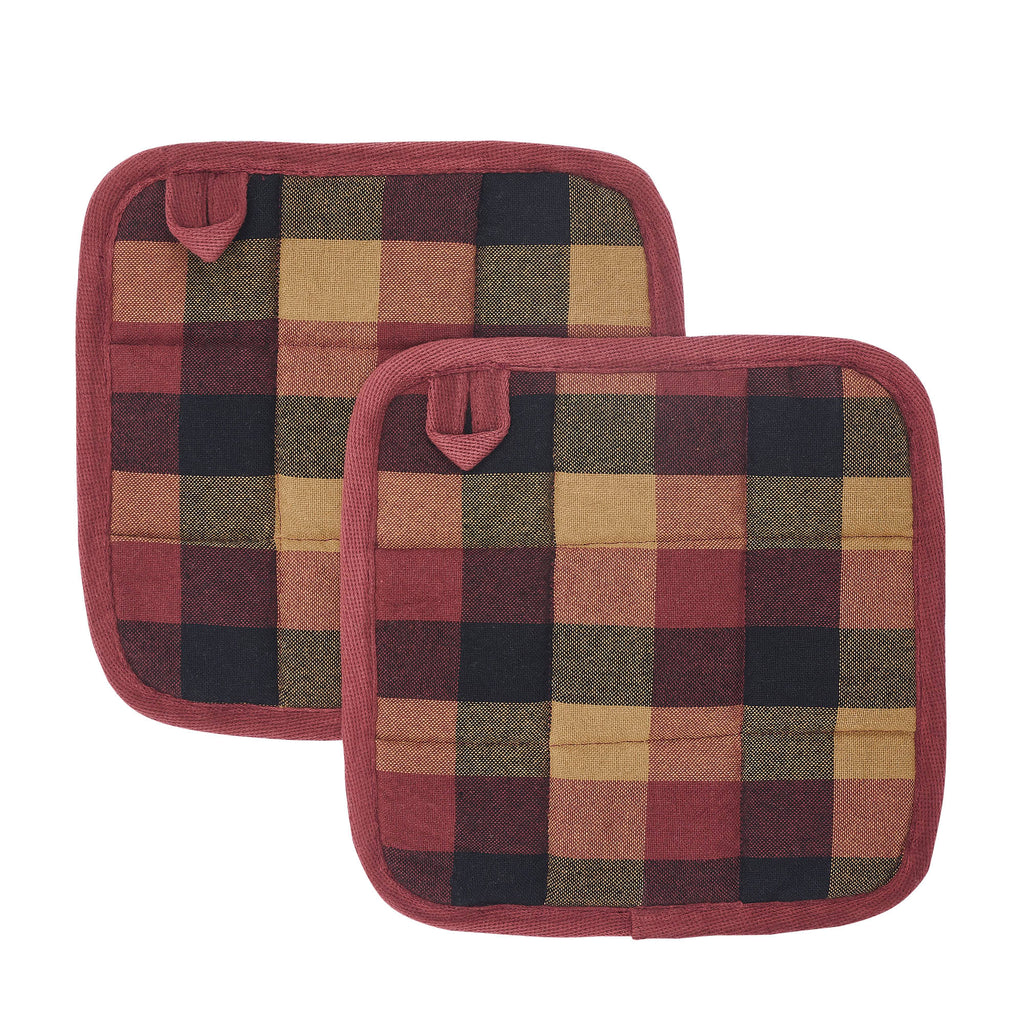 Heritage Farms Primitive Check Pot Holder Set