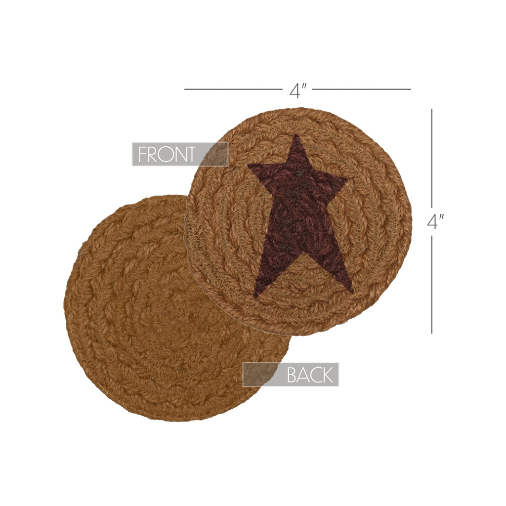 Set of 6 Heritage Farms Jute Star Coasters