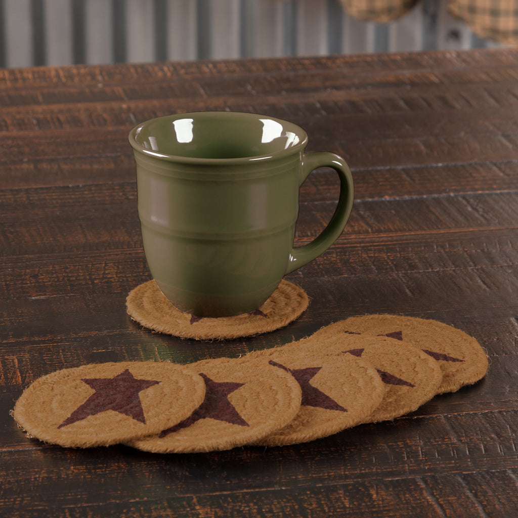 Set of 6 Heritage Farms Jute Star Coasters