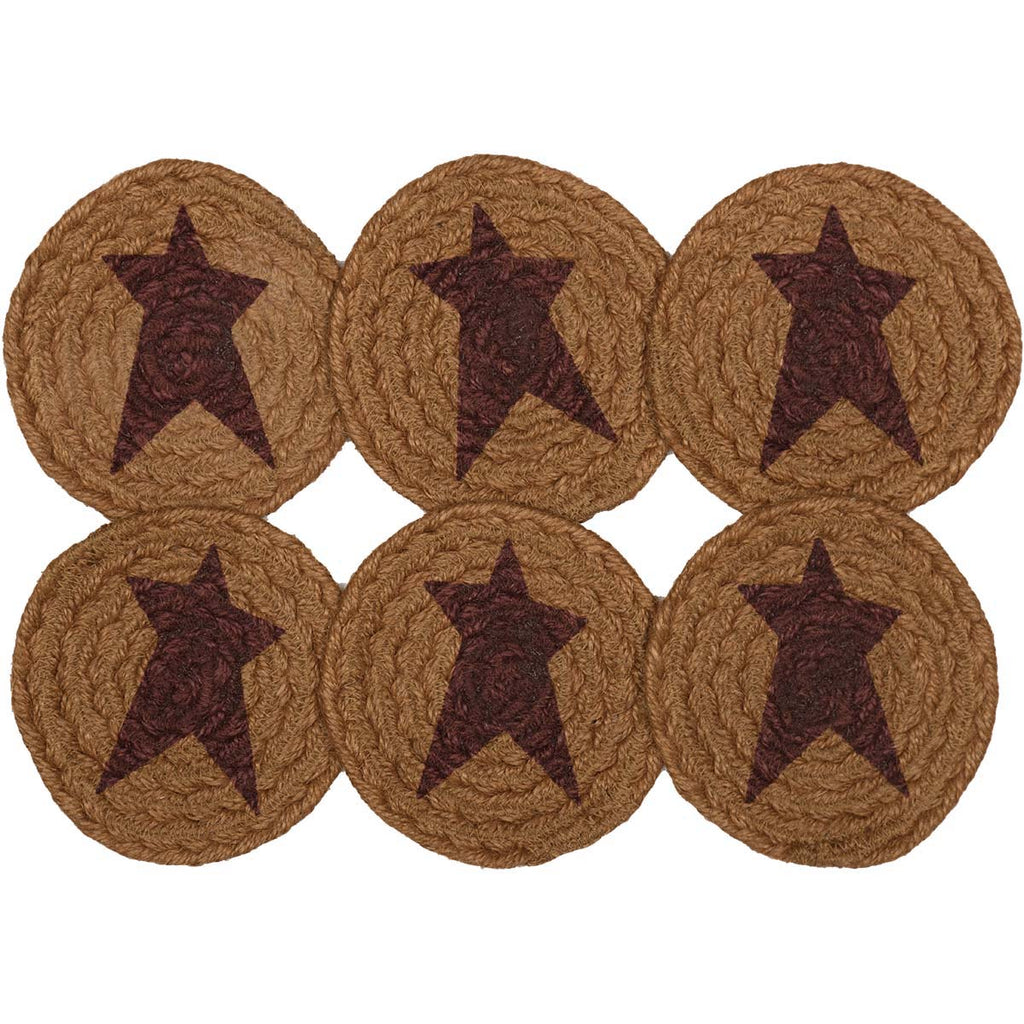 Set of 6 Heritage Farms Jute Star Coasters