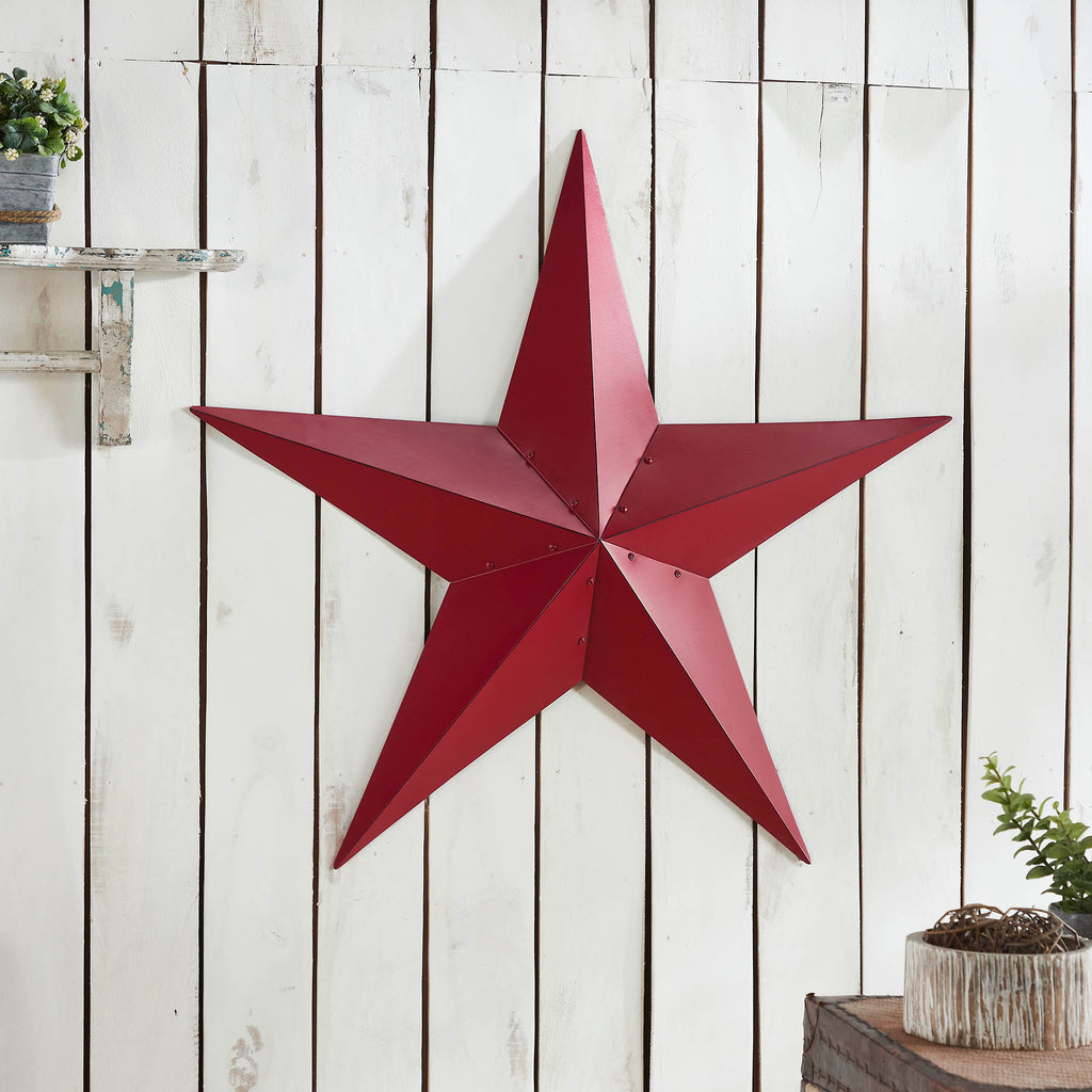 XL Burgundy 36" Metal Barn Star