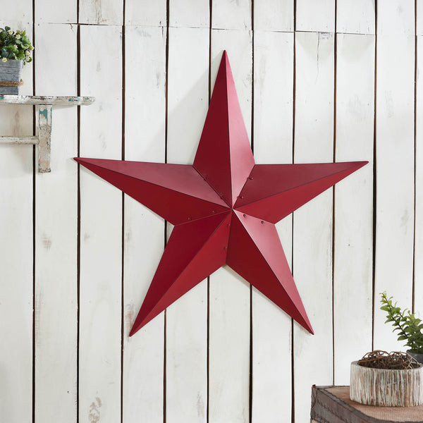 XL Burgundy 36" Metal Barn Star