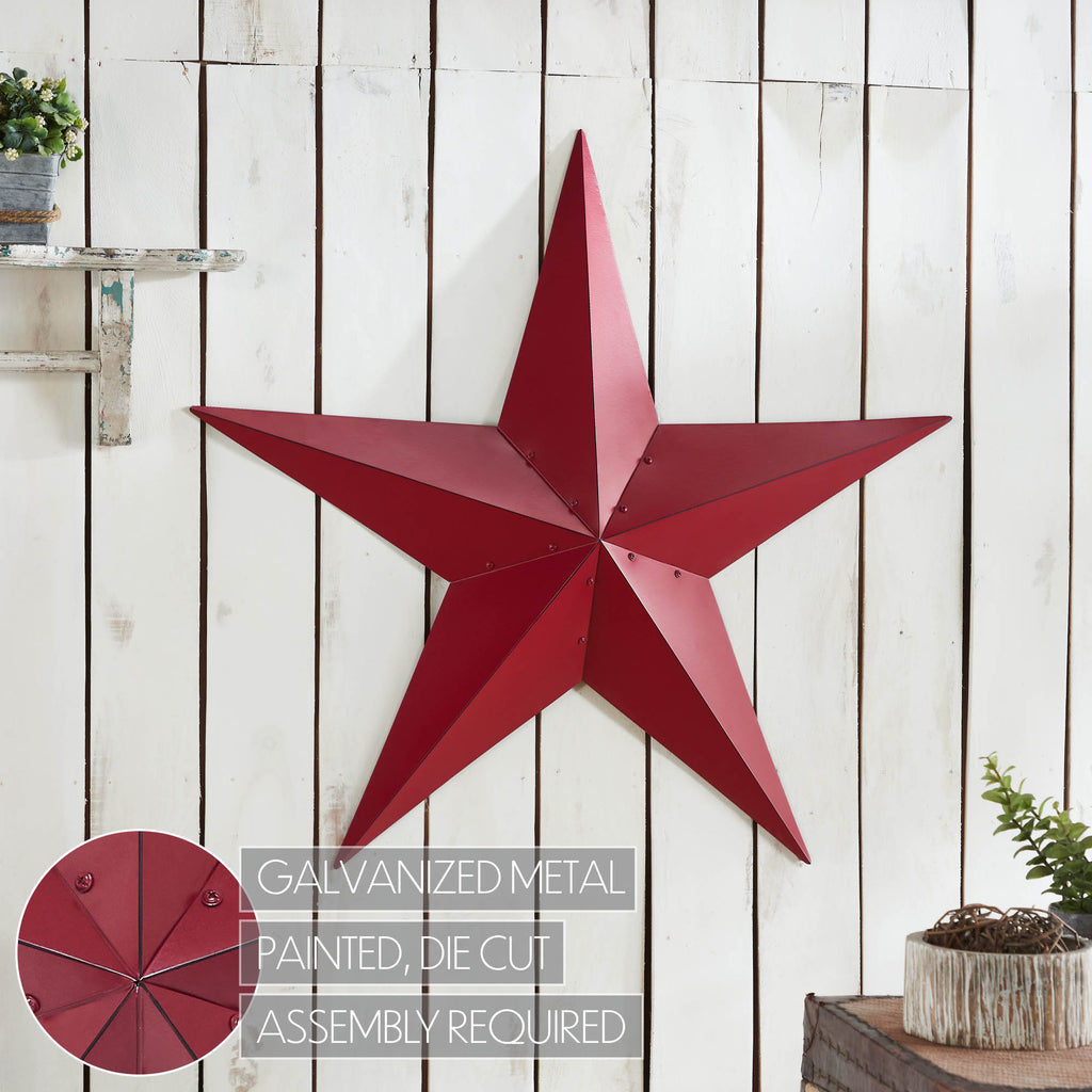 XL Burgundy 36" Metal Barn Star