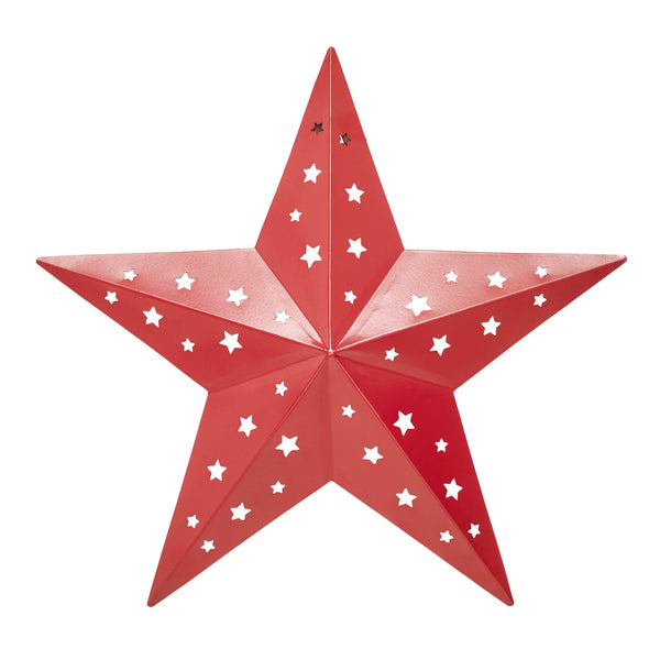 Red 12" Punched Metal Barn Star