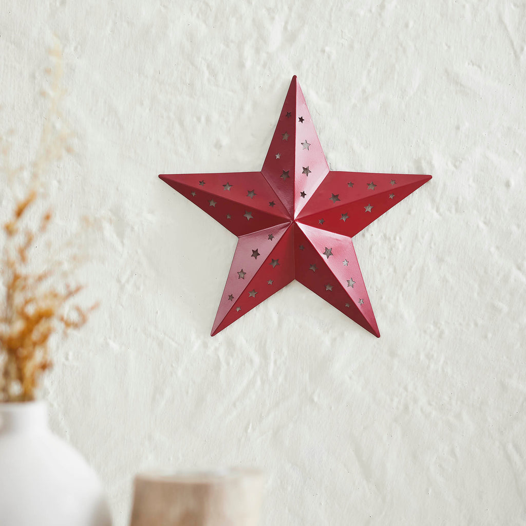 Burgundy 12" Punched Metal Barn Star