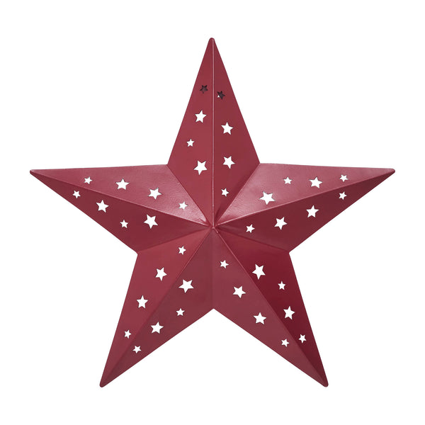 Burgundy 12" Punched Metal Barn Star