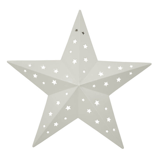 Cream 12" Punched Metal Barn Star
