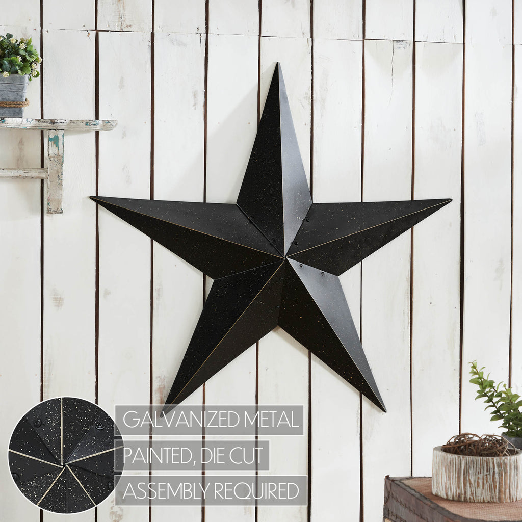 XL Black Speckled 36" Metal Barn Star