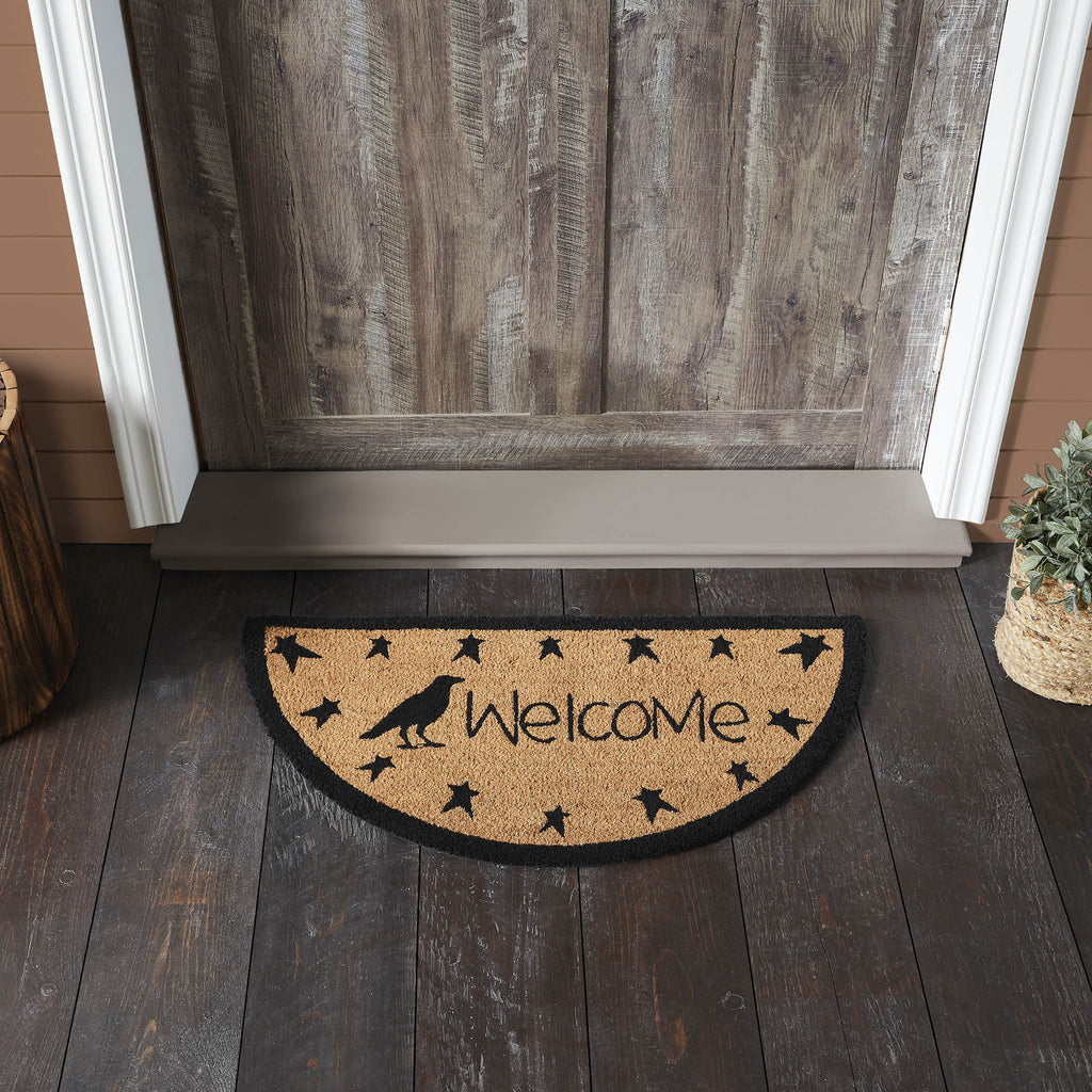 Raven Stars Welcome Half Circle Doormat