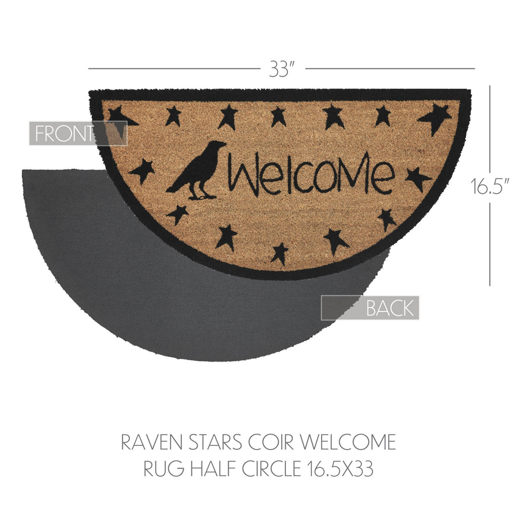 Raven Stars Welcome Half Circle Doormat