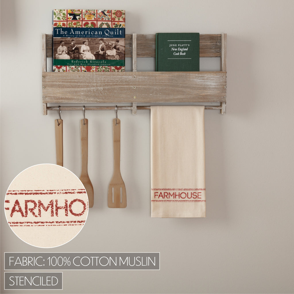 Sawyer Mill Red Farmhouse Unbleached Muslin Tea Towel