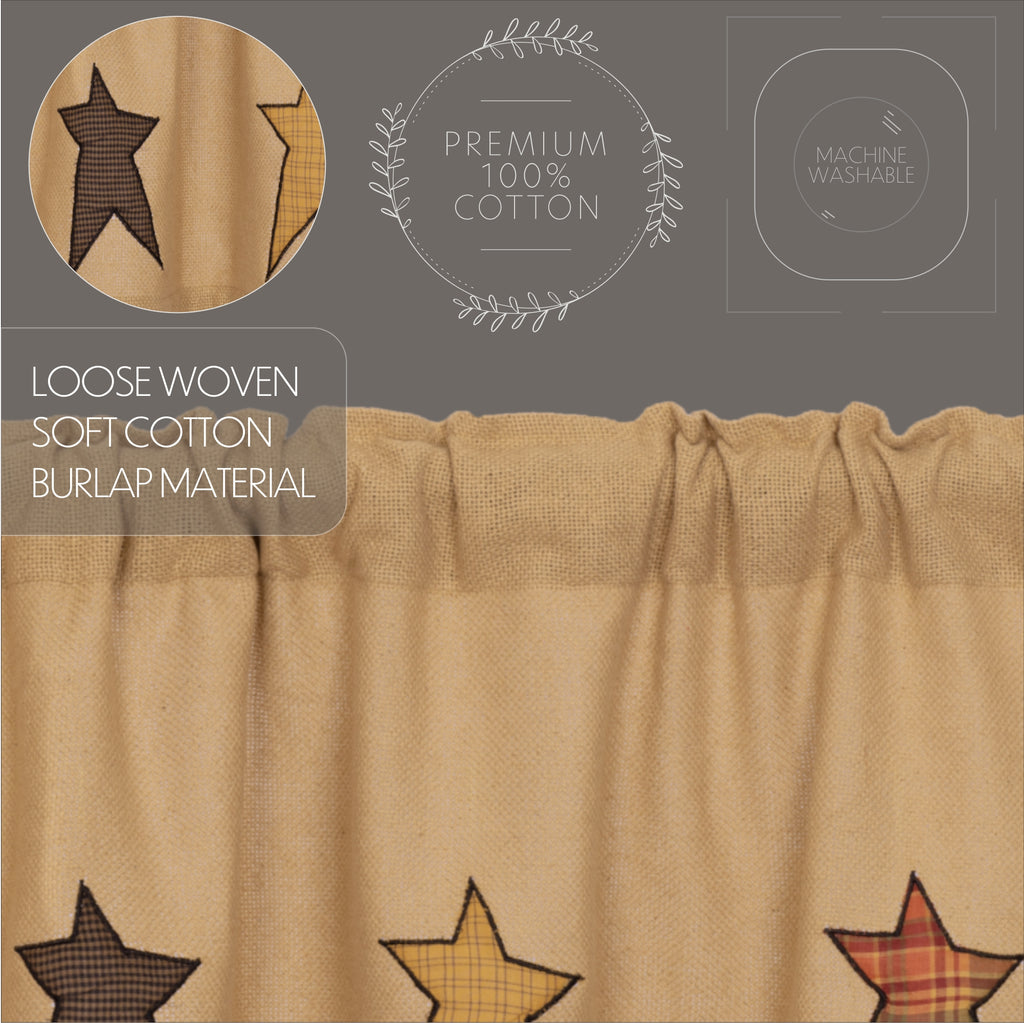 Stratton Burlap Star Appliqué Window Tiers