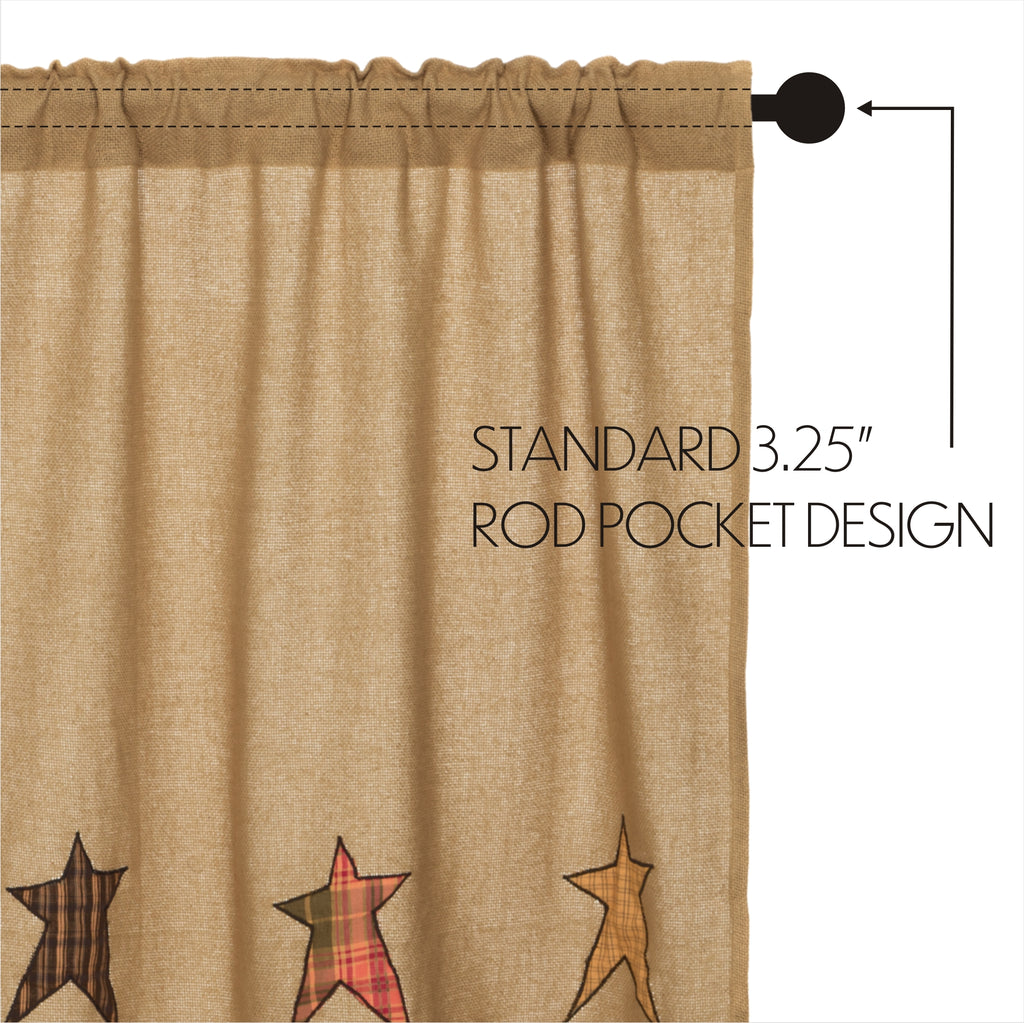 Stratton Burlap Star Appliqué Window Tiers