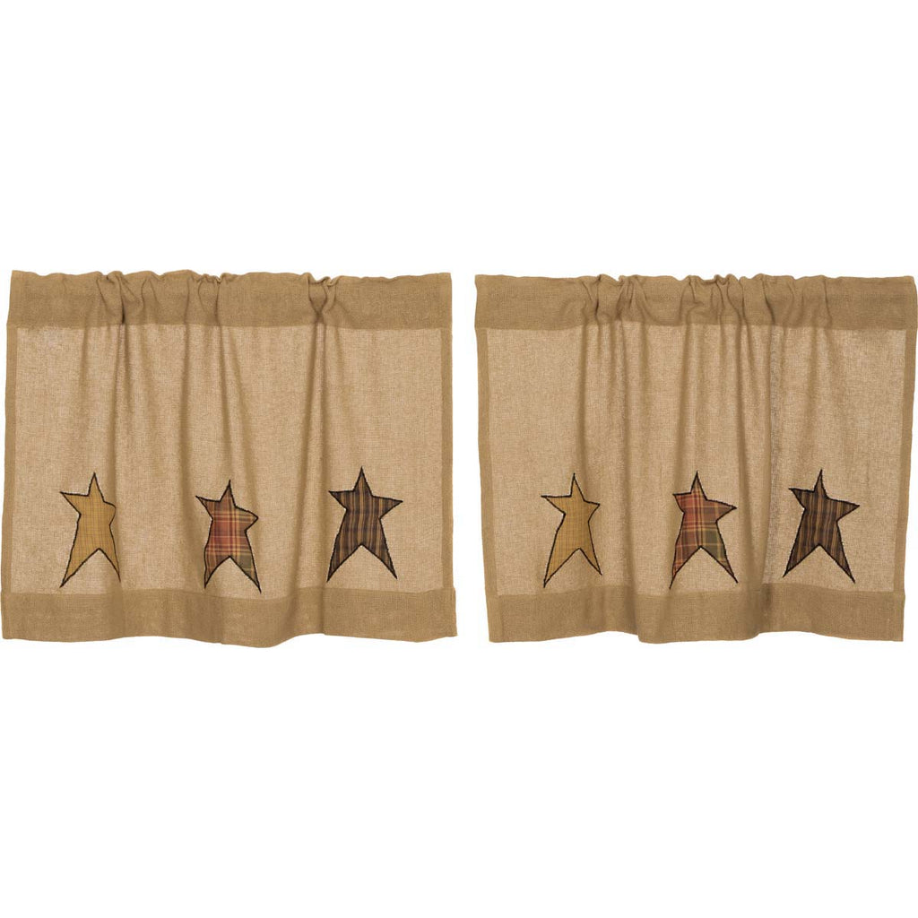 Stratton Burlap Star Appliqué Window Tiers