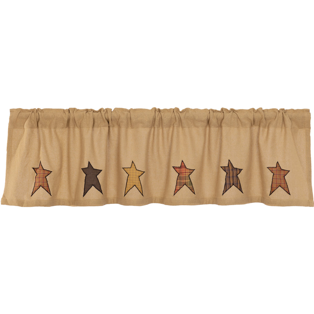 Stratton Burlap Star Appliqué Window Valance
