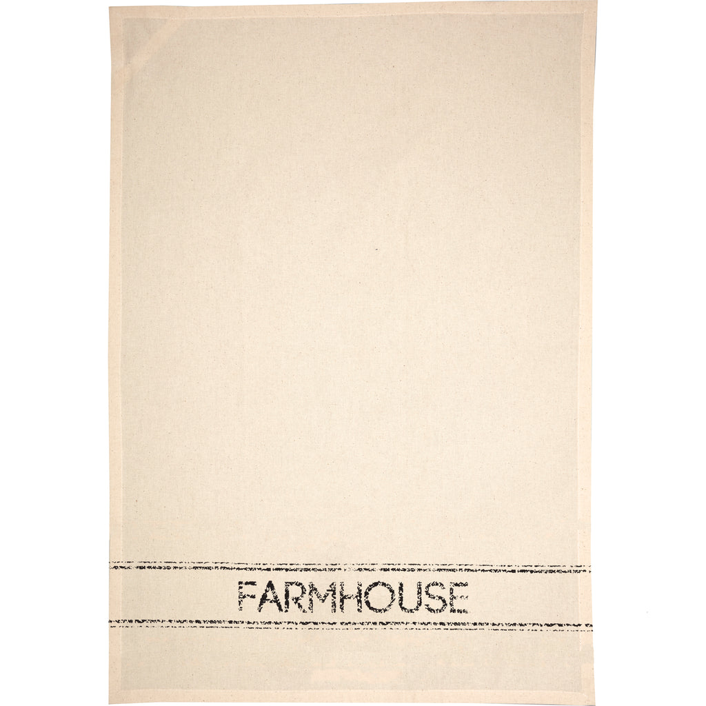 Sawyer Mill Charcoal Farmhouse Unbleached Muslin Tea Towel
