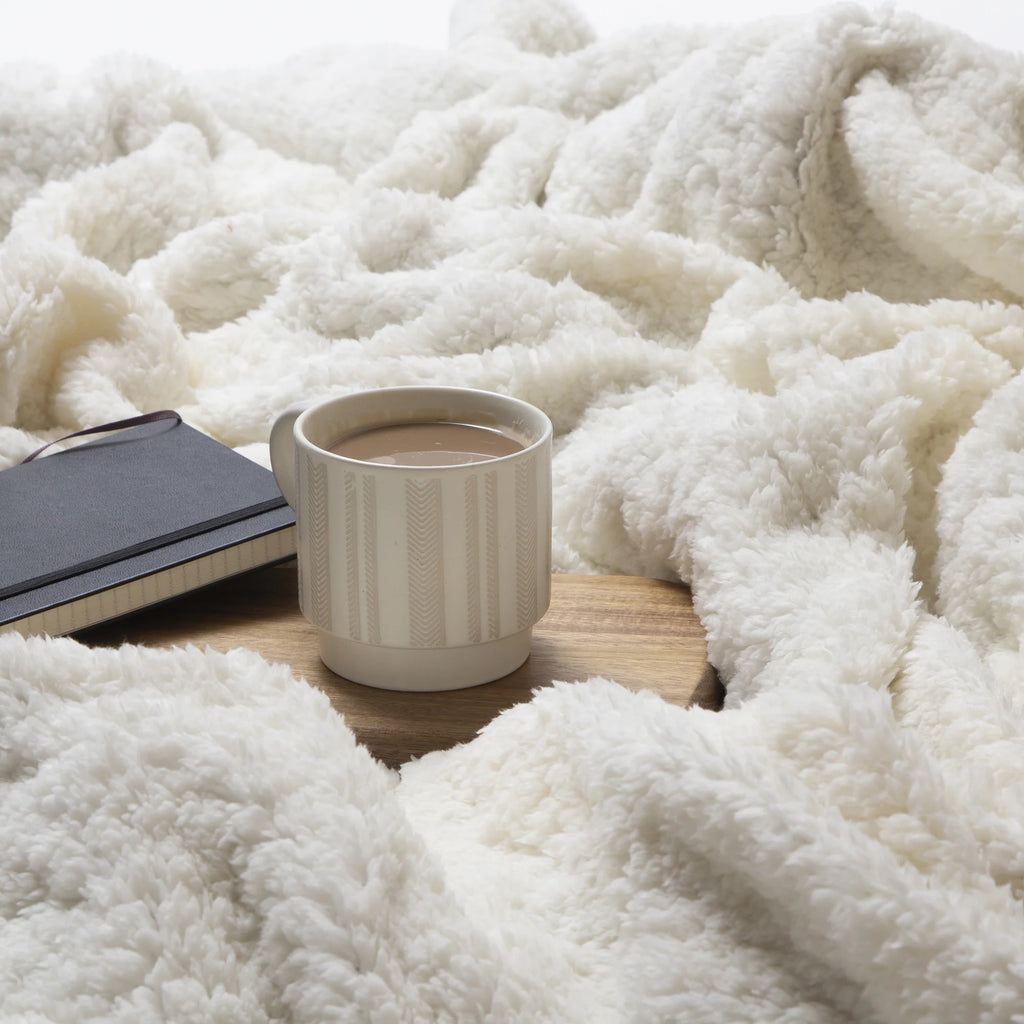 Bear Prints and Pinecones Plush Throw